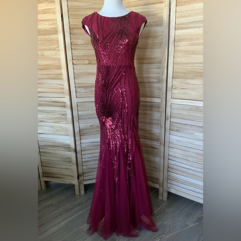 Xuibol Burgundy Sequin Dress Size Medium